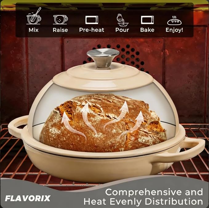 Cast Iron Bread Oven for Sourdough, 6Qt Bread Baking Pan - Image 3