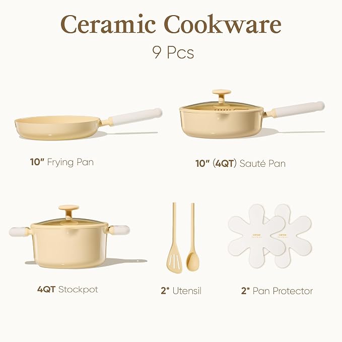 CAROTE Pots and Pans Set Nonstick, Ceramic Cookware Set, PFAS PTFE Free - Image 2