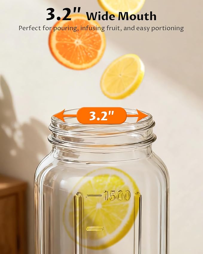 64 oz Mason Jar Pitcher – Airtight & Leakproof Glass Pitcher - Image 5