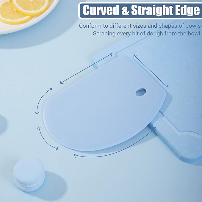 Silicone Dough Scraper with Stainless Steel Sheet, Curved Edge Flexible Bowl - Image 4