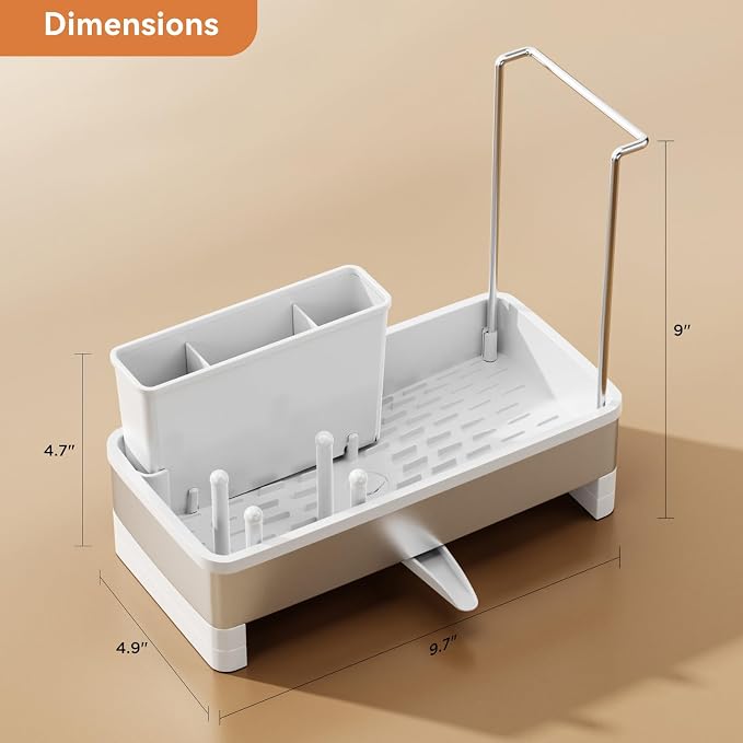 Laveshop Sponge Holder for Kitchen Sink, Rustproof Stainless Steel Sink Caddy - Image 6