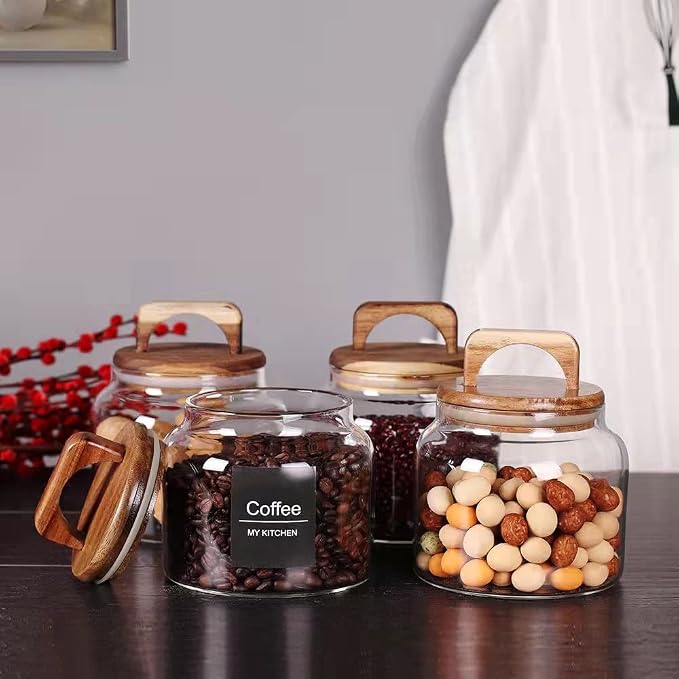 SAIOOL Glass Jars with Airtight Lid, Kitchen Canisters, Borosilicate Storage - Image 5