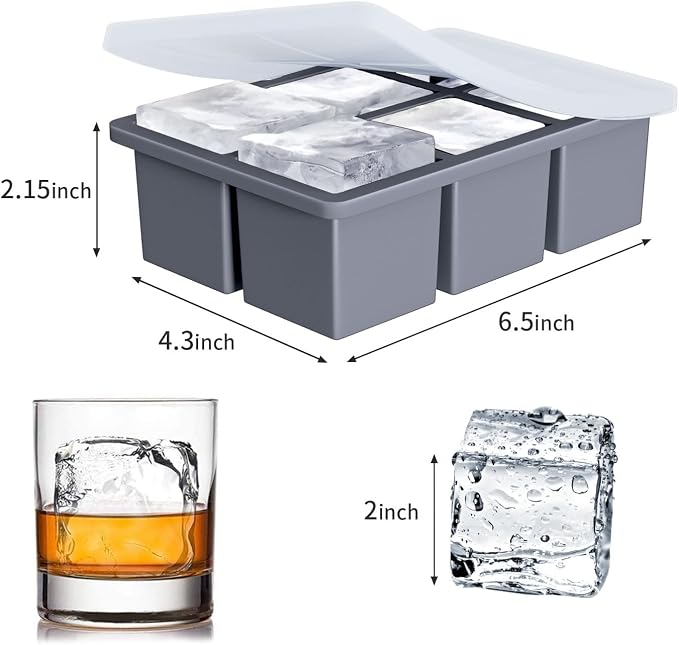 Large Ice Cube Tray for Whiskey: FDDBI Big Square Ice Cube Maker for Cocktail - Image 3