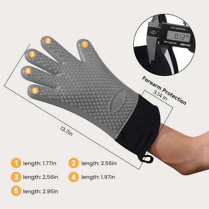GEEKHOM BBQ Gloves Heat Resistant Oven Mitts - Image 8