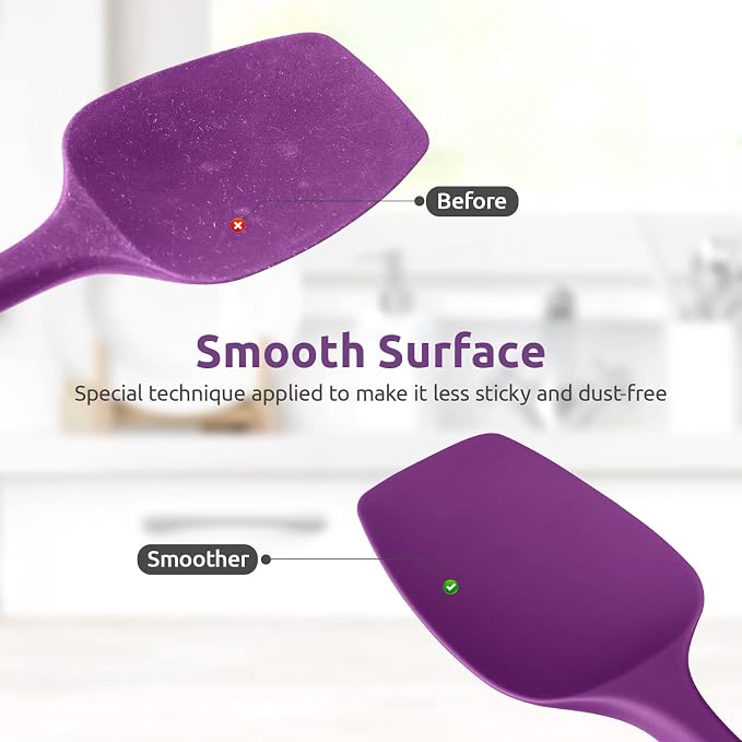 Heat Resistant Silicone Spoon Spatula: U-Taste 600ºF High Heat Flexible 11.38in - Image 7