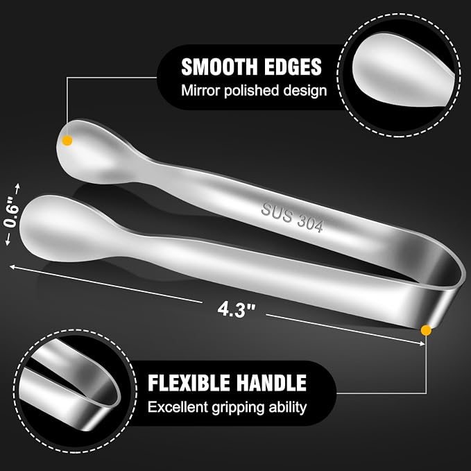 Eddeas Mini Tongs For Serving Food，Set fo 12 Small Tongs For Appetizers，Small - Image 5