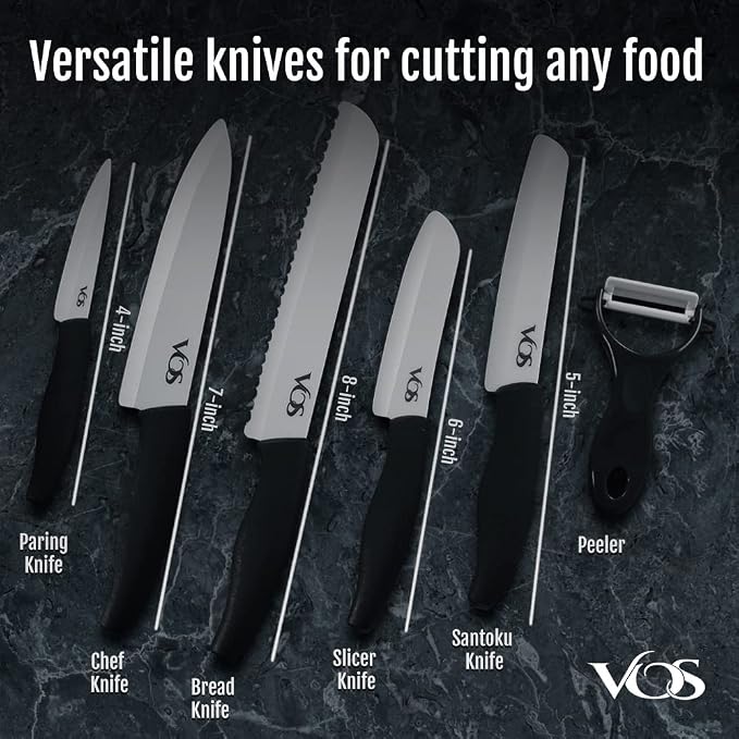 Vos Ceramic Knife with Peeler, Knives Set - Image 4