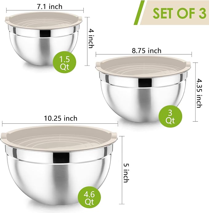 P&P CHEF Khaki Mixing Bowls - Image 2