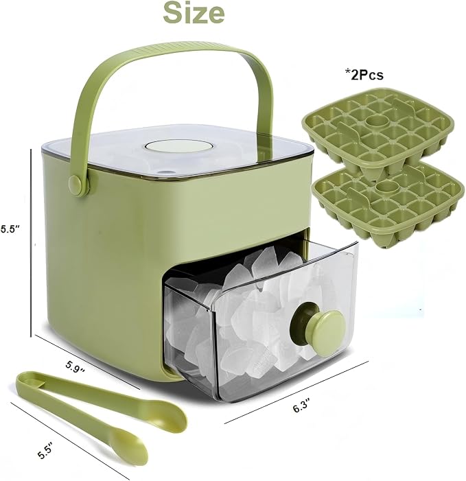 Ice Cube Tray with Lid & Bin Ice Maker Ice Trays - Image 6