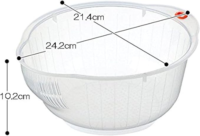 Inomata Plastic Japanese Rice Washing Bowl - Image 2