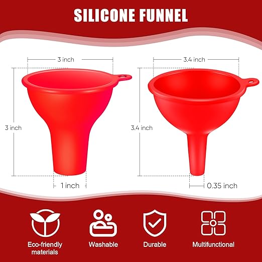 Silicone Funnels 4 Pieces Wide Mouth Funnel Small and Large Flexible Condiment - Image 2