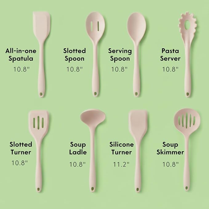 Non-Toxic Platinum Silicone Kitchen Utensil Set of 8 – Non-Scratch Cooking - Image 7