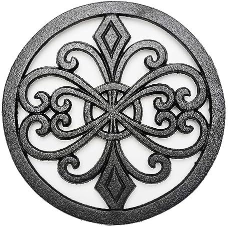 Sungmor Heavy Duty Cast Iron Trivet – 8 Inch Round Metal Hot Pot