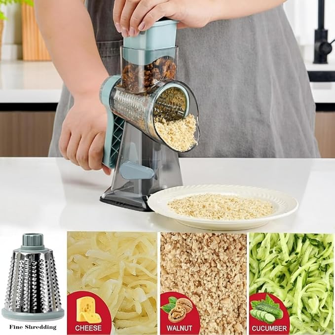 YOUCZON Rotary Cheese Grater Multi-Purpose Stainless Steel Cheese Shredder - Image 6