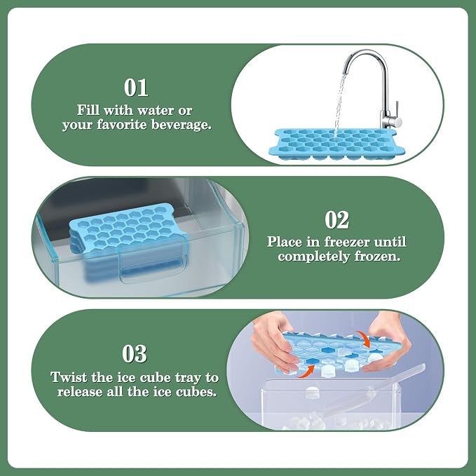 Mini Ice Cube Tray for Freezer: Small Plastic Ice Cubes Trays for Freezer - Image 6