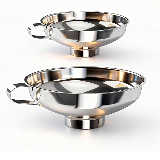 2-Pack Canning Funnels, Wide Mouth & Regular Mouth Kitchen Funnels by YUNFOOK