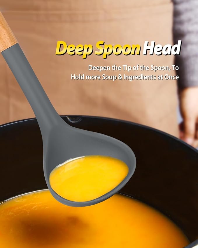 Silicone Pasta Fork and Ladle Spoon Set - Image 4