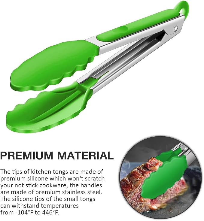 Small Silicone Serving Tongs Set of 3, Mini Tongs - Image 5