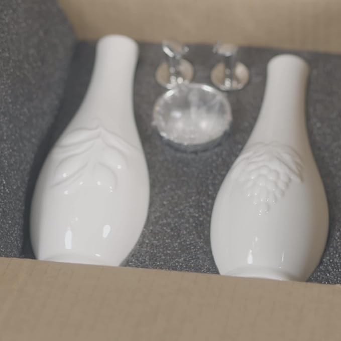 HOMBENE Porcelain Oil and Vinegar Dispenser Set, 11 oz Olive Oil Dispenser - Image 8