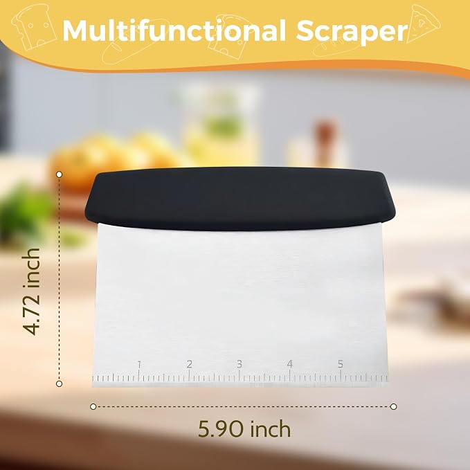 Bench Scraper, Stainless Steel Food Scraper Tool, Dough Scraper and Pastry - Image 2