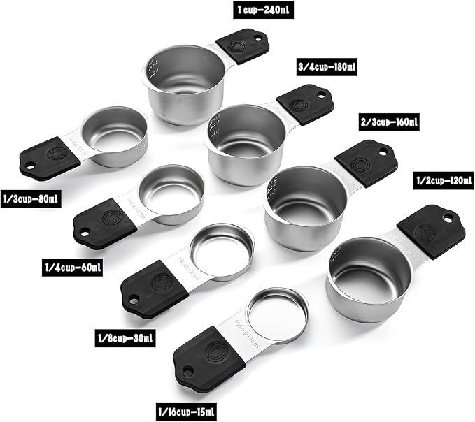 Magnetic Measuring Cups, Stainless Steel Kitchen Aid Cups Measuring set - Image 7