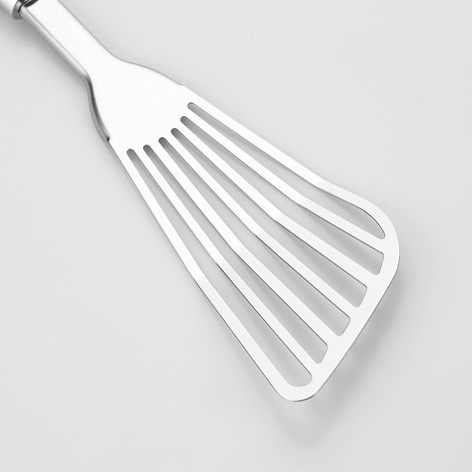 304 Stainless Steel Fish Spatula, Non-Slip Ergonomic Handle Slotted Spatula - Image 3