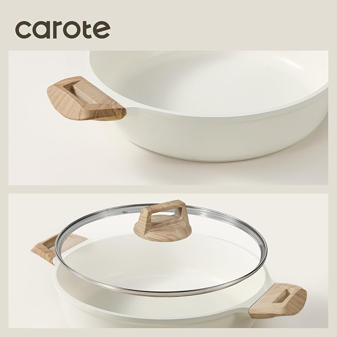 CAROTE Nonstick Stock Pot with Lid Soup Pot, 4 Quart with Lid, Casserole Super - Image 7