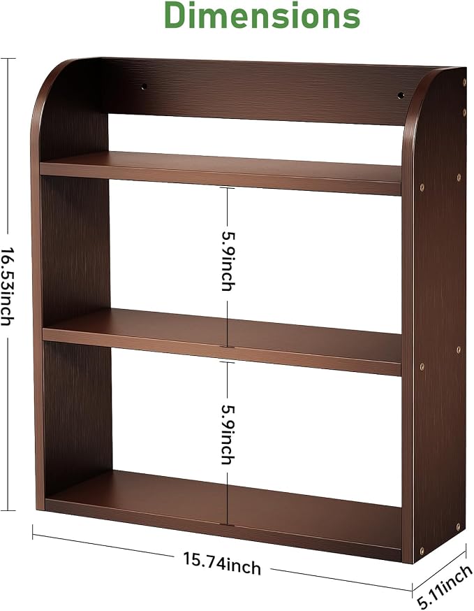 ROMGUAR CRAFT 3 Tier Bamboo Spice Rack, Countertop or Wall Mounting Wood Spice - Image 3