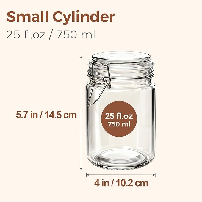 ComSaf 6-Pack 25oz Straight Sided Glass Jars - Image 2