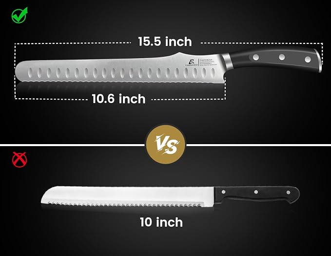 CoquusAid Bread Knife for Homemade Bread, 10.6 Inch Multifunction Serrated Knife - Image 8