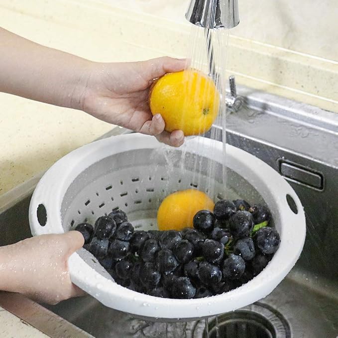 QiMH Collapsible Colander and Strainer, 5 Quart, Heavey Duty Kitchen Drainer - Image 6