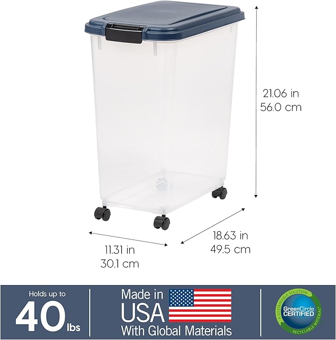 IRIS USA Airtight Dog Food Storage Container, Attachable Wheels, - Image 3