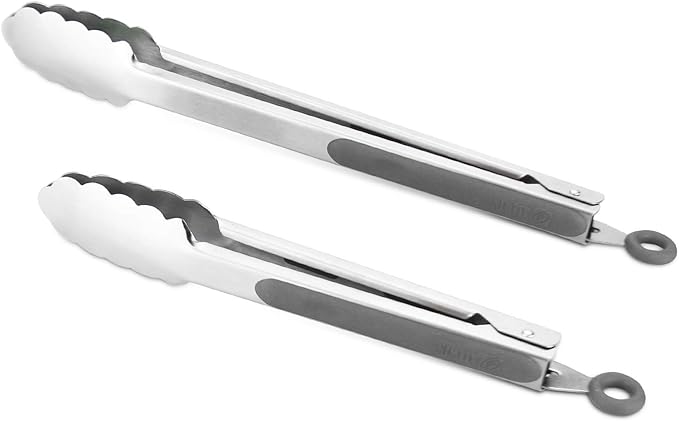 Premium 304 Stainless Steel Tongs Set – 12" Grill Tongs & 9" Cooking Tongs by ALLWIN-HOUSEWARE