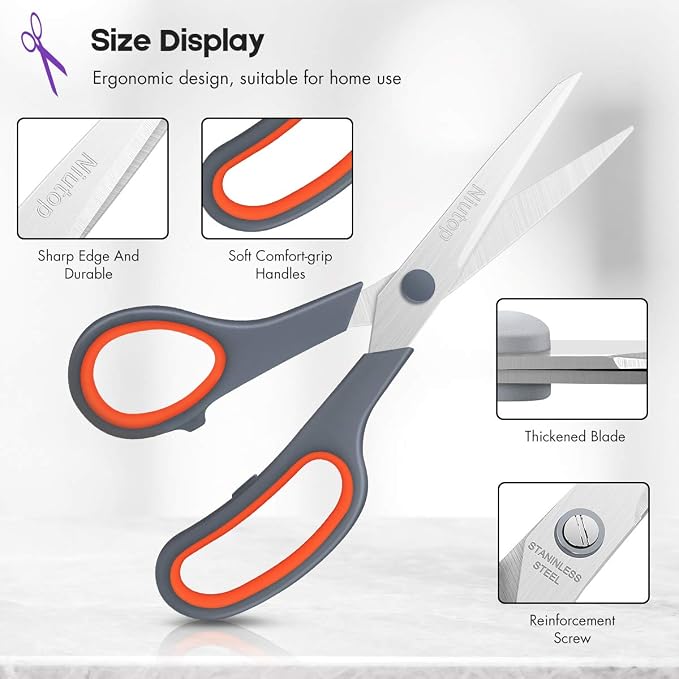Scissors Bulk Set of 50-Pack, Niutop 8" Multipurpose Sharp Sewing Craft Fabric - Image 4
