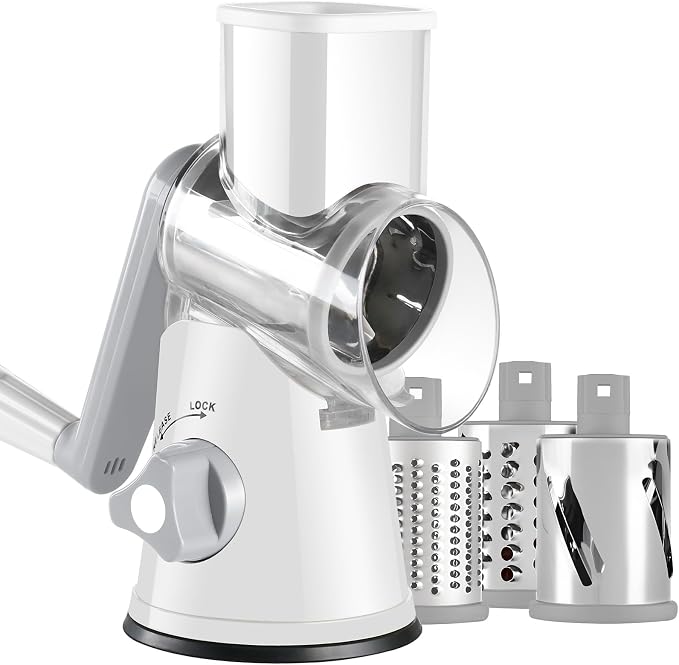 Rotary Cheese Grater with Handle, Kitchen Speed Hand Crank Vegetable Slicer by Ancevsk