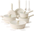 SENSARTE Ceramic Nonstick Pots and Pans Set 17pcs, Healthy Induction Cookware by SENSARTE