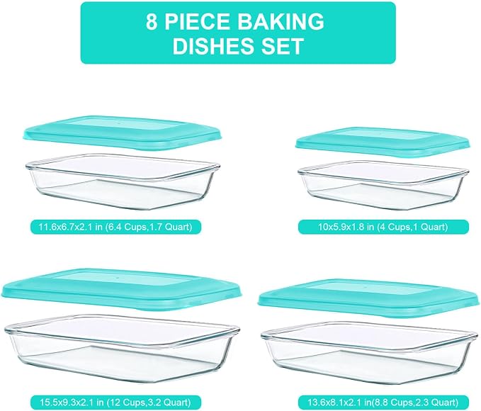 KOMUEE 8 Pieces Glass Baking Dish - Image 2