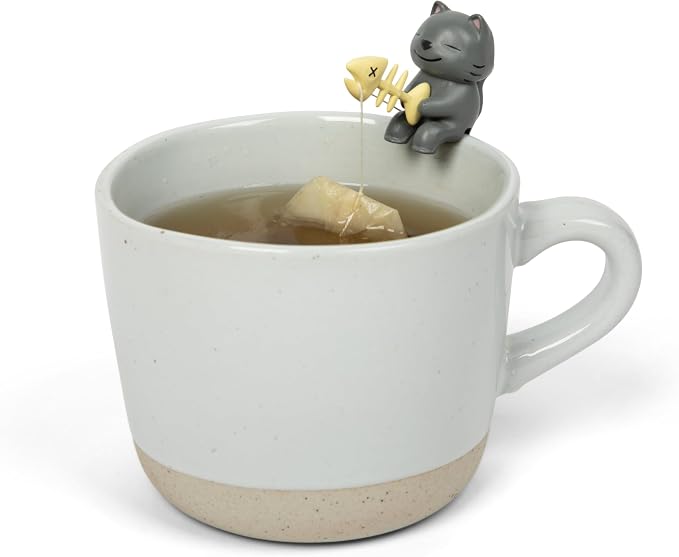 Tea Mates - 1pc Cute Fishing Cat - Tea Bag Holder and String Rest - Tea - Image 2
