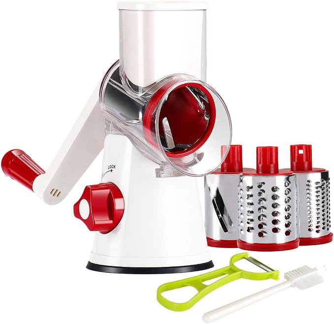 Ourokhome Rotary Cheese Grater Hand Crank, Kitchen Shredder Speed Mandolin by Ourokhome