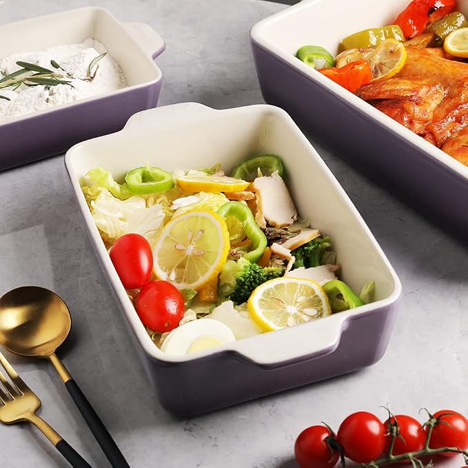 Sweejar Ceramic Bakeware Set, Rectangular Baking Dish - Image 3