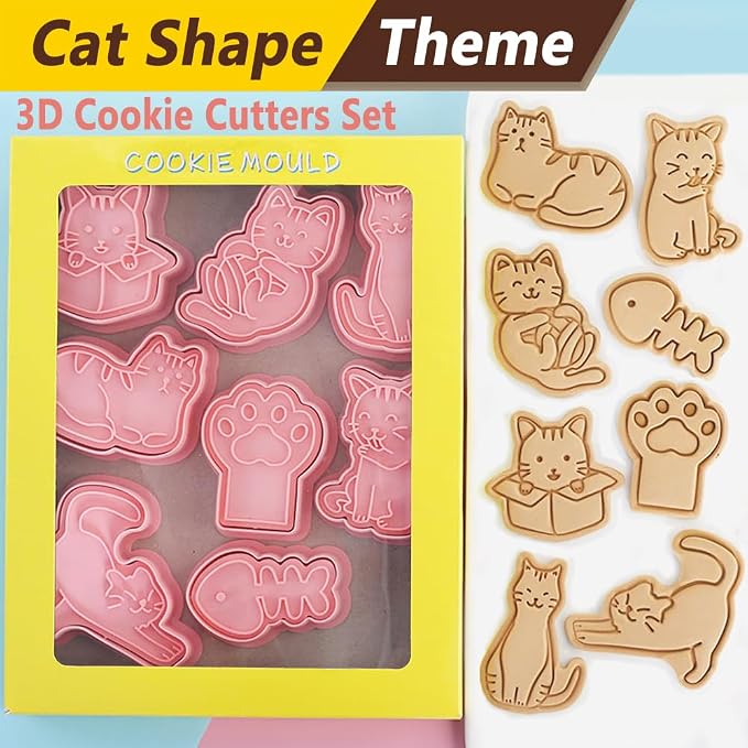 8 Pcs Cookie Cutters Set 3D Holiday Cookie Cutters - Image 6