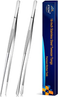 JETKONG 2 Pcs 16'' Tweezer Tongs, Extra Large Food Tweezers, Extra Long Kitchen by JETKONG