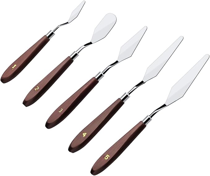 Cake Cream Spatula 5 Pieces/Set Stainless Steel Frosting Baking Pastry Tool - Image 3