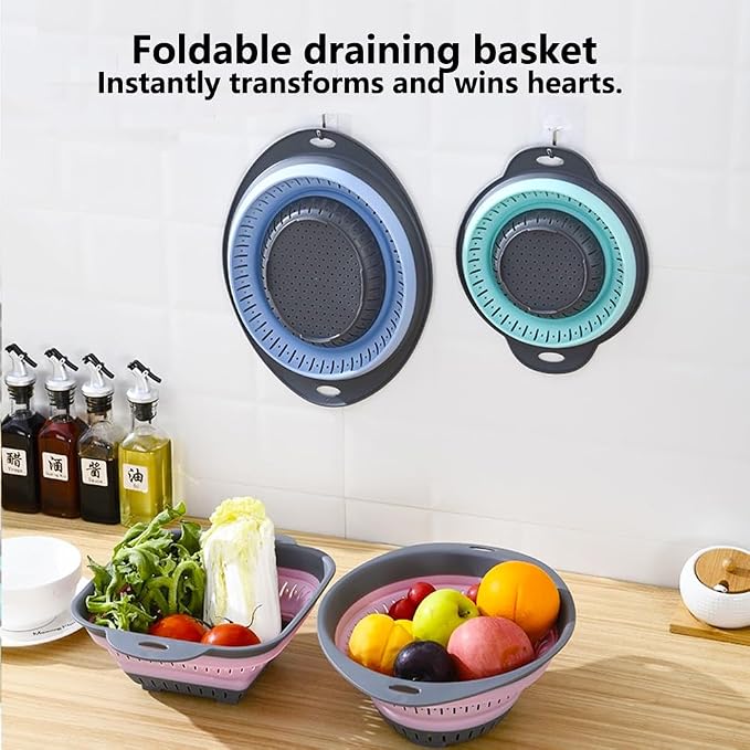 Collapsible Colander and Strainer, Silicone Strainer Colanders & Food Strainers - Image 6