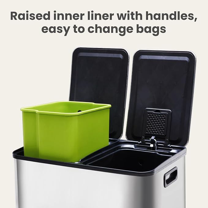 DUMOS Kitchen Trash Can, 2×8-Gallon Garbage Can - Image 3