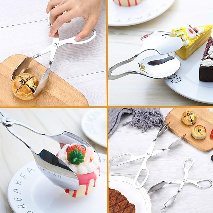 2 PACK Buffet Tongs, Stainless Steel Salad Tongs, Serving Tongs - Image 3
