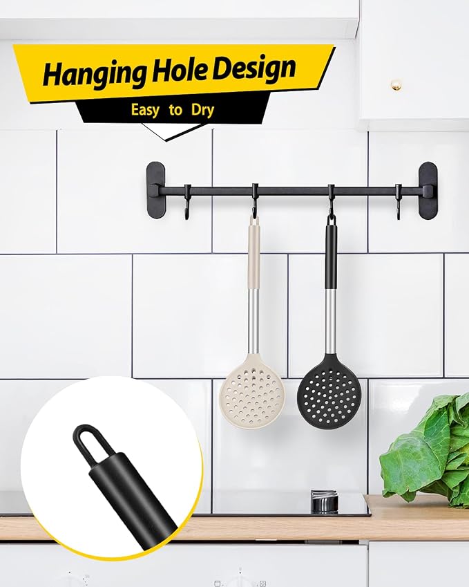 Kitchen Ladle Strainer Set of 2 Large Slotted Spoon - Image 6