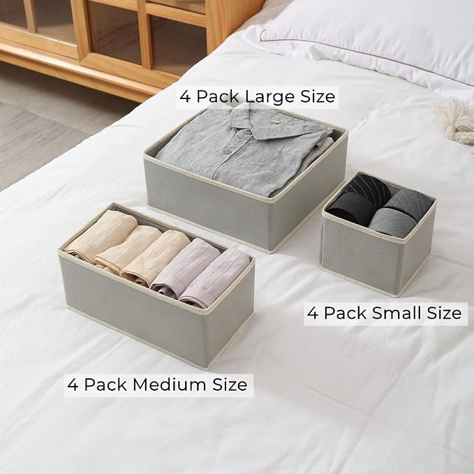 Fordonral 12 Pack Drawer Organizer Clothes, Foldable Fabric Dresser Organizer - Image 4