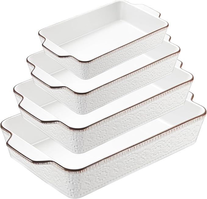ONEMORE Casserole Dishes for Oven, Ceramic Baking Dish Set of 4, Non-Stick by ONEMORECeramics