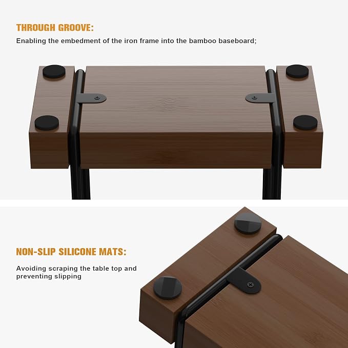 Napkin Holder for Table, Bamboo Iron Standing Napkin Dispenser for Dining Table - Image 5